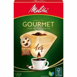 Melitta Kaffefilter Gourmet 1X4 Ubleket 80stk X8dfp