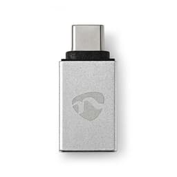 Nedis USB-CSovitin | USB 3.2 Gen 1 | USB-CUros | USB-A Naaras | 5 Gbps | Pyöreä | Niklattu | Hopea | Laatikko kannella ja ikkunalla