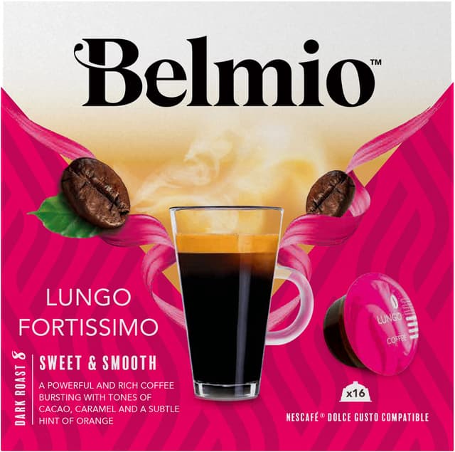 Belmio Lungo Fortissimo kaffekapslar för Dolce Gusto (16-pack)
