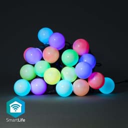 Nedis SmartLife-koristevalot | Partylight | Wi-Fi | RGB / Valkoinen | 20 LED's | 10.0 m | Android/ IOS | Polttimon halkaisija: 50 mm