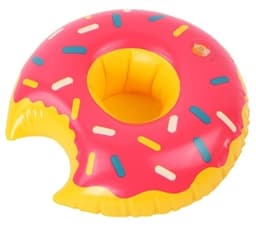 Uppblåsbar Mugghållare - Jordgubbsdonut