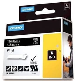 DYMO Rhino Professional, mærkbar permanent vinyltape, 12mm, hvid teks