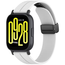 Svart silikonarmband 18mm med svart legeringsspänne Vit