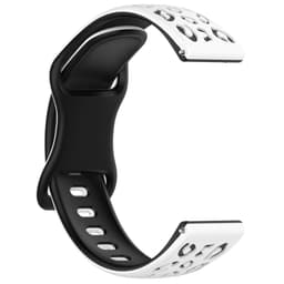Tvåfärgat silikonarmband för Huawei GT4/5, Samsung, Garmin White+Black 20 mm