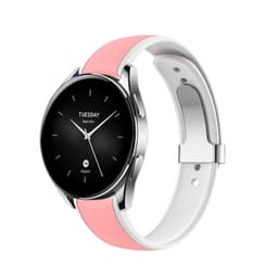 Xiaomi Watch S2 ranneke, silikoninen hihna Xiaomi Watch S2:lle Valkoinen+vaaleanpunainen