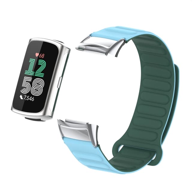 Klockarmband Stylish Magnetic Silicone Band kompatibelt med Fitbit Charge 6 Blue