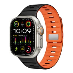 Magnetisk silikonarmbånd til Apple Watch - Svart/oransje Oransje