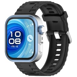 Silikoniranneke Huawei Fit 4 Pro -kelloon hopeisella soljella Musta