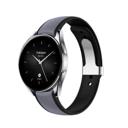 To-farget silikonreim for Xiaomi Watch S2 Svart+grå