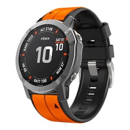 Silikone urrem til Garmin Fenix 7S Pro Sort+orange