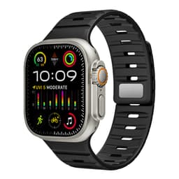 Magnetiskt silikonarmband för Apple Watch - Svart/Orange (38/40/41mm)