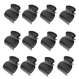 Styling clips hår rulleklips, klo klips, rulle clips 12 deler Sort