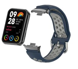 Silikonklokkerem for Xiaomi Mi Band 9/8 Pro (18 mm) Blå + grå