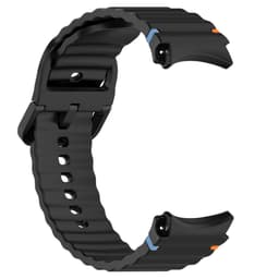 kompatibelt med Samsung Watch 7 Silicone Klockarmband with Car Stitching Black