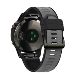 Grå og svart silikonreim for Fenix 6X/26 mm