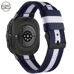 22 mm nylon klokkerem med spenne for Samsung Watch 7 Ultra Blå + Hvit