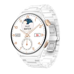 MX16 Smartwatch: 1.43"" HD-skärm, Bluetooth-samtal Vit + Silver