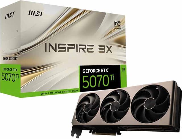 MSI GeForce RTX 5070 Ti INSPIRE 3X OC 16 GB grafikkort