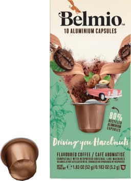 Belmio Driving you Hazelnuts kaffekapsler til Nespresso (10-pk)