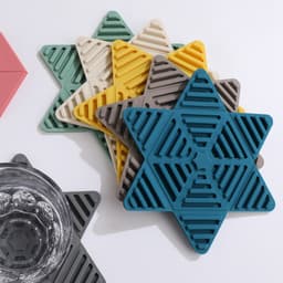 Silikon Trivet Matte, Sammenleggbar Sekskant Gryteunderlag