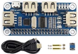 4 Port USB HUB Hubs HAT Compatible With USB2.0 1.1 For RPi Raspberry Pi Zero A+ B B+ 2 3 Model B Serial Debugging Onboard USB to UART