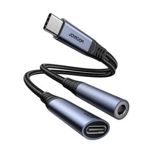 2-i-1 ljudadapter Joyroom SY-C02 Type-C till 3,5 mm + Type-C (svart)