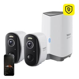 Baseus N1 2K utomhuskamera set om 2 (vit)