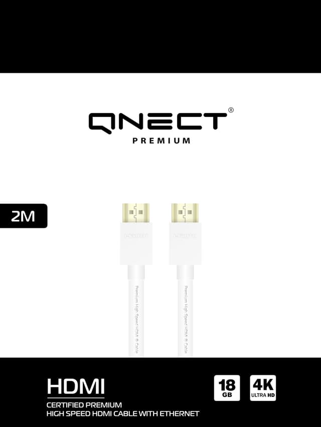 Premium High Speed HDMI w/Eth 4K UHD 18GB, 2m, Wht