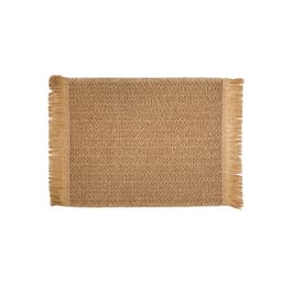 Sett med 6 spisebrikker, 30x45 cm, elegante vevde vinylmatter Brun