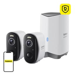 Baseus N1 Plus 2K udendørs kamerasæt (hvid)