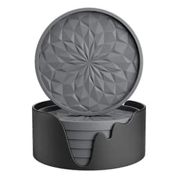 Sett med 6 silikonbrikker med holder Grå