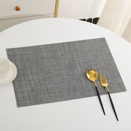 Sett med 6 dekkebrikker, 30x45 cm, blandede farger Sølv + svart