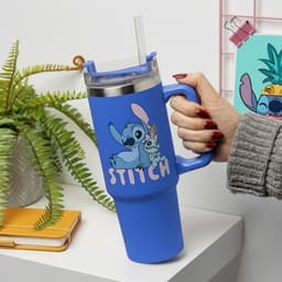 Paladone Stitch Blue 900ml monitie matkakuppi ja olki