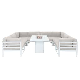 Modulaarinen puutarhakalusteet tulipesällä - valkoinen