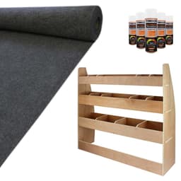 11m2 Mörkgrå Skåpbilsinklädnad & VW Caddy Förvaringshylla