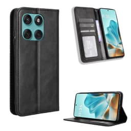 Til Motorola Edge 60 5G / 60 Fusion 5G Stand Phone Case Fuld Protection Pung Cover - Sort