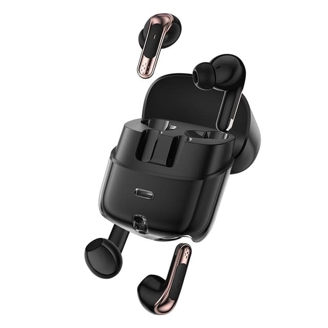 2 par trådlösa hörlurar Bluetooth 5.4 in-ear sporthörlurar LED stereo Svarta