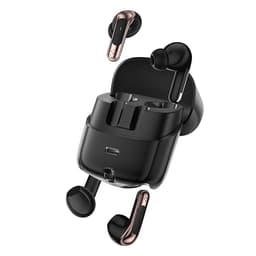 2 par trådløse hodetelefoner Bluetooth 5.4 in-ear sportshodetelefoner LED stereo Svart