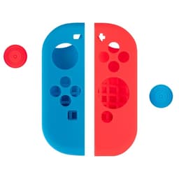 Silikonecover kompatibelt med Nintendo Switch + tommelfingergrebsbeskytter - Rød/blå