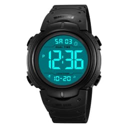 SKMEI digital elektronisk armbåndsur klokke dobbel tid - Svart-hvitt