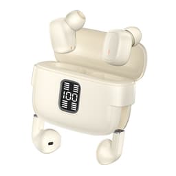 2 par trådlösa hörlurar Bluetooth 5.3 in-ear sporthörlurar brusreducering Beige