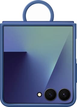 Samsung Galaxy Z Flip 7 silikonfodral med ring (blå)