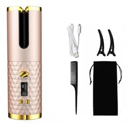 Locka Håret Locktång roterande hårlocktång LCD-skärm keramisk vågig - Guld