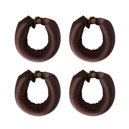 4-osainen Heatless Curling Bar -pääpanta, yön yli käytettävät hiuskihartimet pitkille hiuksille Ruskea