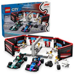 LEGO City F1 garage & Mercedes-AMG & Alpine bilar 60444
