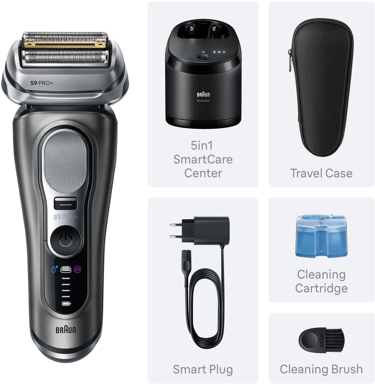Braun Series 9 PRO+ barbermaskine 9655cc (grå) - Billede 2