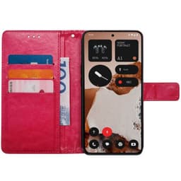 Wallet cover 3-kort Nothing CMF Phone 2 Pro - Lyserød