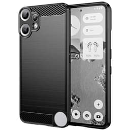 Harjattu TPU kuori Nothing CMF Phone 2 Pro - Musta