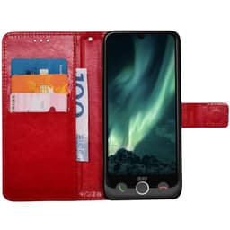 Wallet cover 3-kort Doro Aurora A30 - Rød