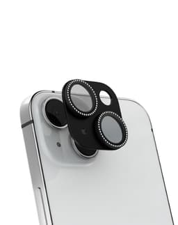 Camera Lens Protector 3D iPhone 14 / 14 Plus / 15 / 15 Plus Silver Sparkle